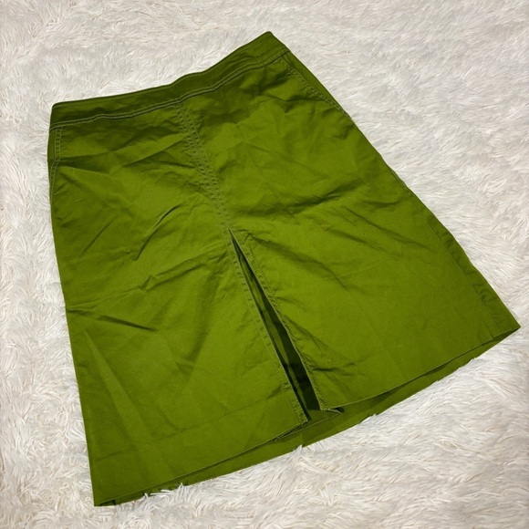 Talbots Kelly Olive Green front slit Business Skirt Woman’s Size OP - Picture 1 of 11